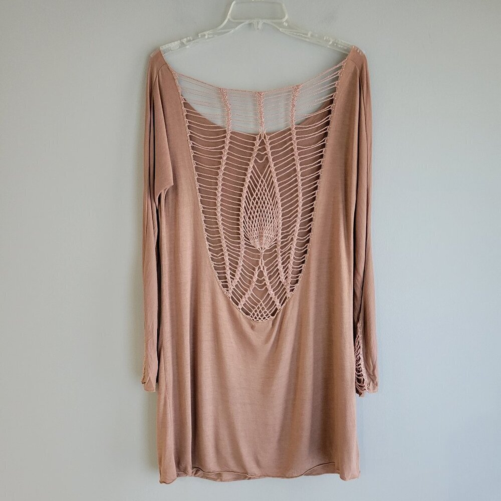 INDAH Stardust Long Sleeve Tunic Crochet Back Size L - Picture 4 of 12